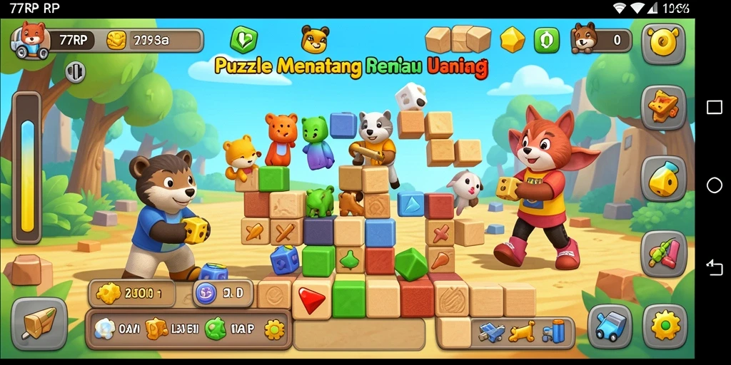 Tampilan gameplay Puzzle yang seru dan menantang di 77RP.