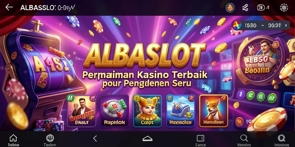 Tampilan menarik dalam game slot ALBASLOT yang menampilkan simbol-simbol kasino.
