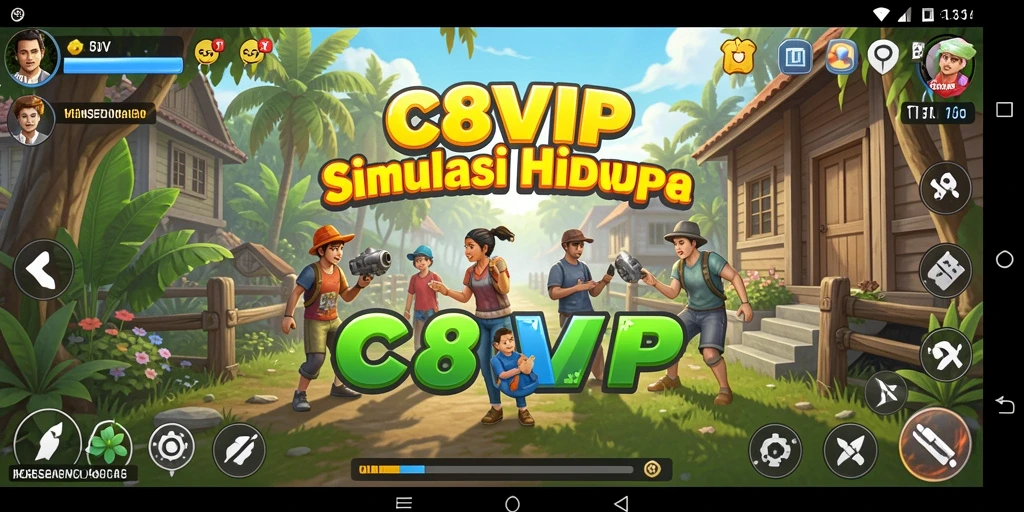 Tampilan gameplay menarik dalam C8VIP dengan fitur simulasi kehidupan.