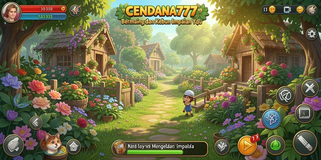 Tangkapan layar CENDANA777 menunjukkan gameplay seru dalam mengelola kebun.