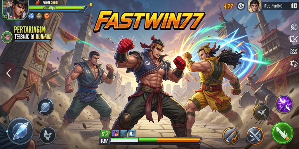 Screenshot gameplay FASTWIN77 menampilkan aksi pertarungan yang intens.