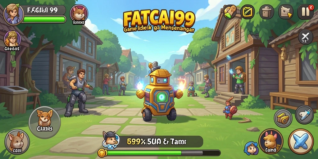 Tangkapan layar utama FATCAI99 yang menunjukkan gameplay santai dan menarik.