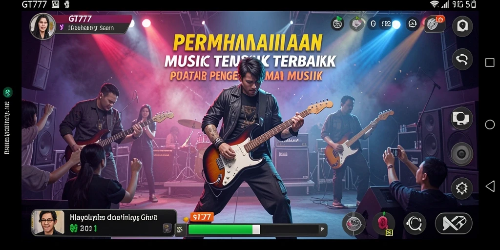 Screenshot gameplay GT777 menampilkan tantangan musik yang menarik.