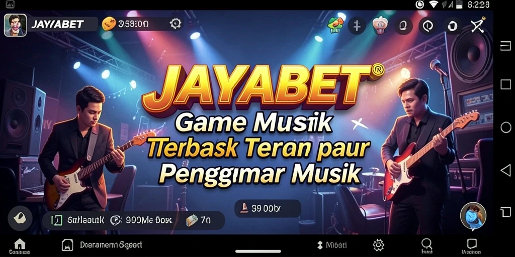 Screenshot menunjukkan gameplay interaktif JAYABET dengan berbagai pilihan lagu.
