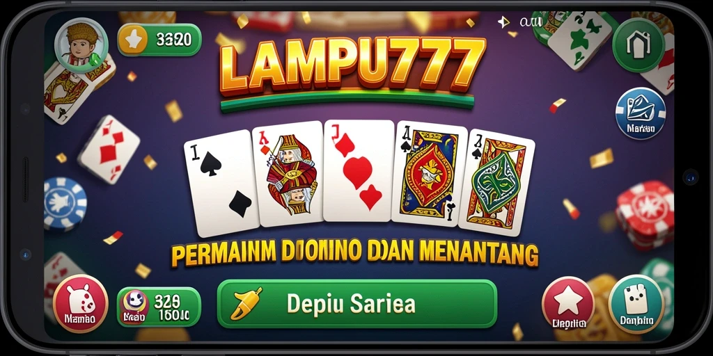 Tampilan gameplay seru LAMPU777 dengan kartu Domino.