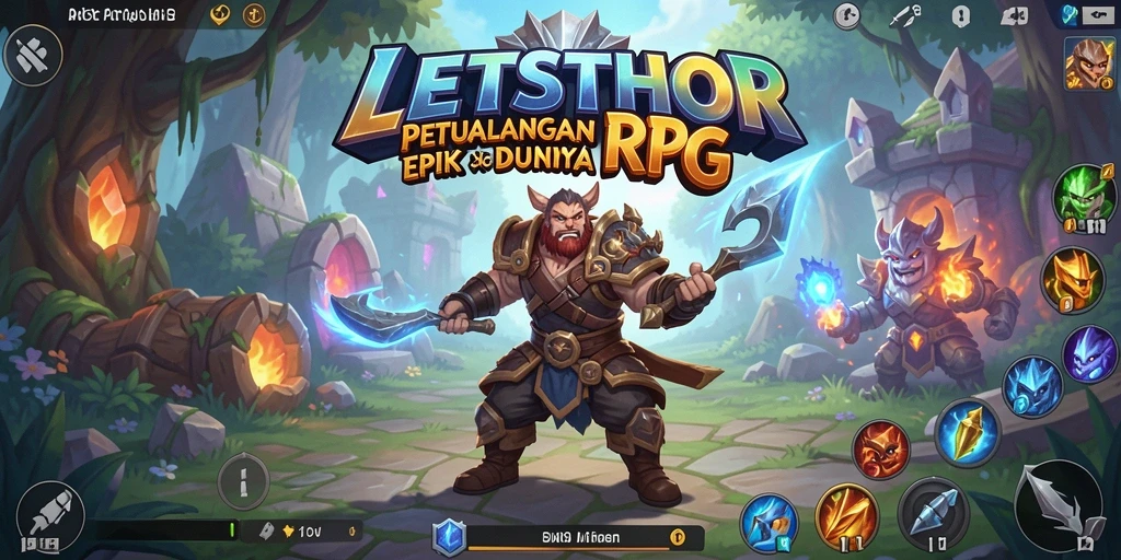 Tampilan gameplay yang mendebarkan di dunia RPG LETSTHOR.