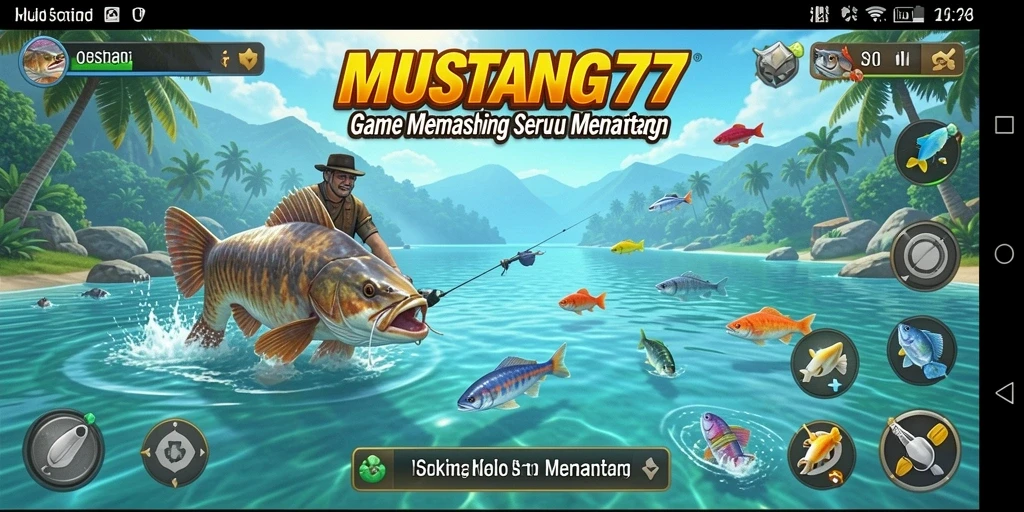 Screenshot dari gameplay seru MUSTANG77 dengan aksi memancing yang mendebarkan.