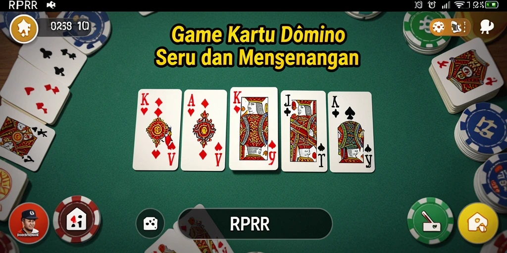Screenshot menampilkan gameplay domino yang seru dan interaktif.