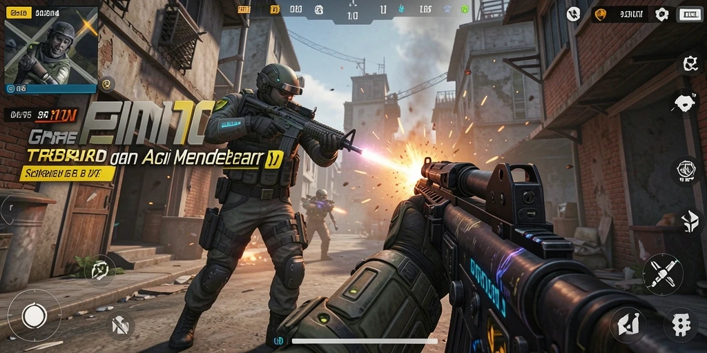 Tampilan gameplay SPIN101 yang menegangkan dan seru di medan perang.